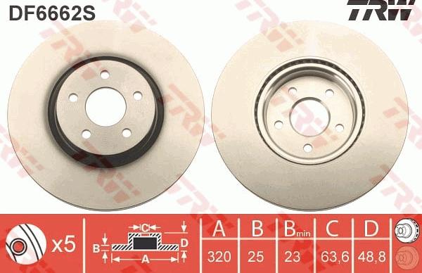 TRW DF6662S - Discofreno www.autoricambi360.it