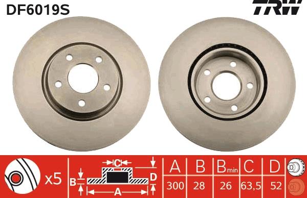 TRW DF6019S - Discofreno www.autoricambi360.it