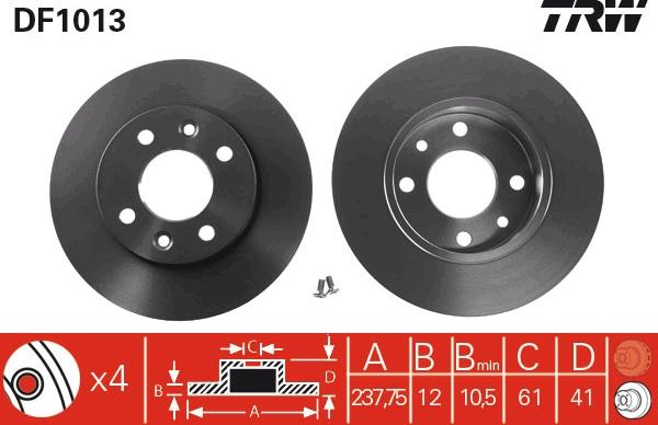TRW DF1013 - Discofreno www.autoricambi360.it
