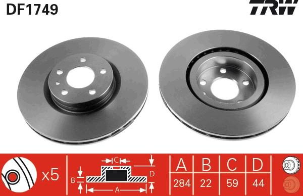 TRW DF1749 - Discofreno www.autoricambi360.it