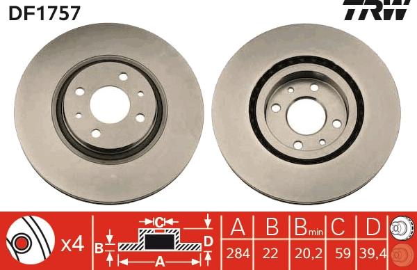 TRW DF1757 - Discofreno www.autoricambi360.it