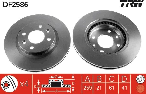 TRW DF2586 - Discofreno www.autoricambi360.it