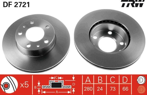 TRW DF2721 - Discofreno www.autoricambi360.it