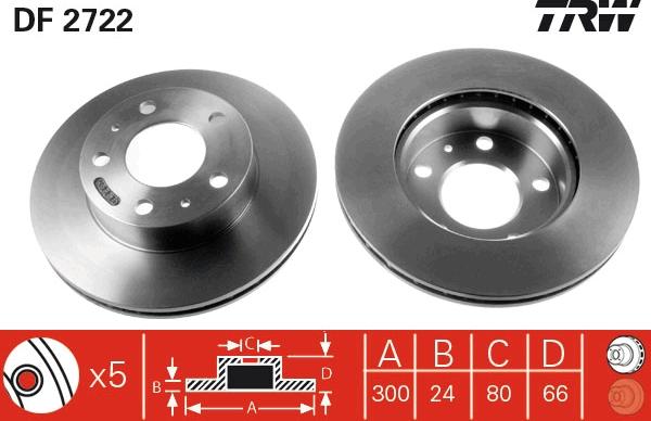 TRW DF2722 - Discofreno www.autoricambi360.it