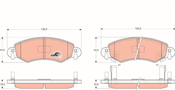 TRW GDB1420 - Kit pastiglie freno, Freno a disco www.autoricambi360.it