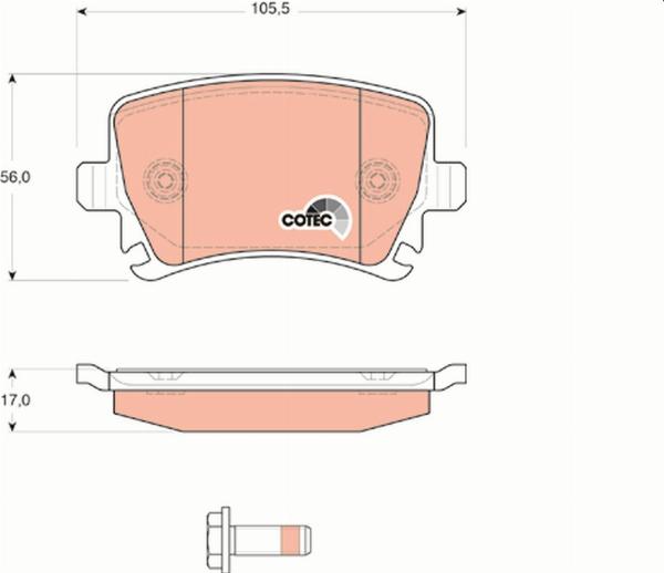 TRW GDB1622 - Kit pastiglie freno, Freno a disco www.autoricambi360.it