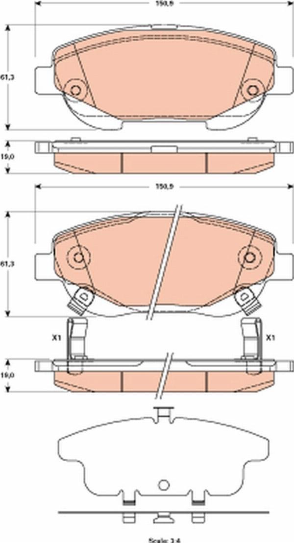 TRW GDB3518 - Kit pastiglie freno, Freno a disco www.autoricambi360.it
