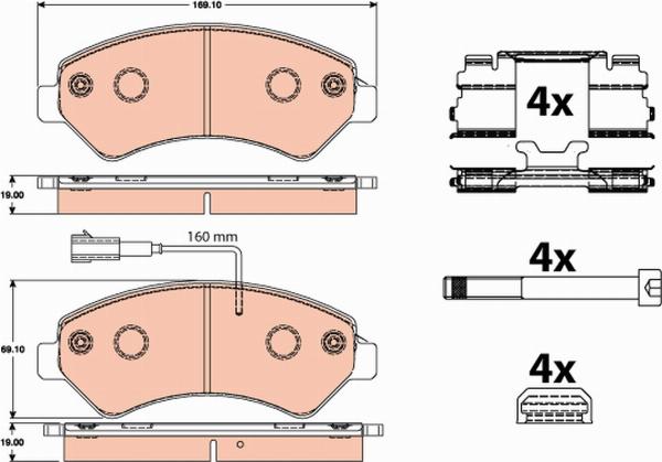 TRW GDB2072 - Kit pastiglie freno, Freno a disco www.autoricambi360.it