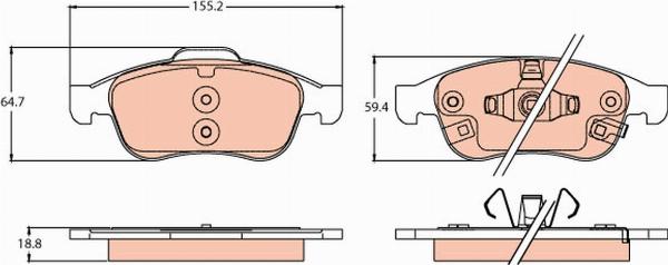 TRW GDB2111 - Kit pastiglie freno, Freno a disco www.autoricambi360.it