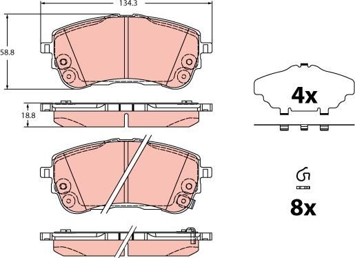 TRW GDB2345 - Kit pastiglie freno, Freno a disco www.autoricambi360.it