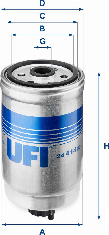 UFI 24.414.00 - Filtro carburante www.autoricambi360.it