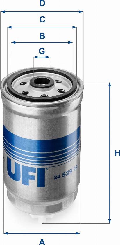 UFI 24.529.00 - Filtro carburante www.autoricambi360.it