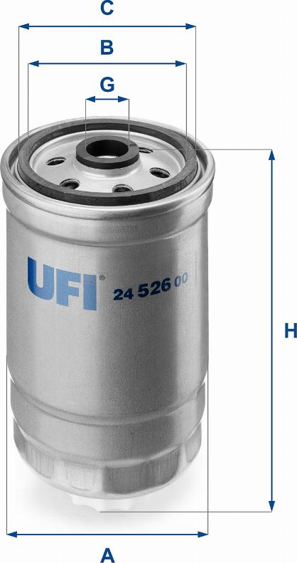UFI 24.526.00 - Filtro carburante www.autoricambi360.it
