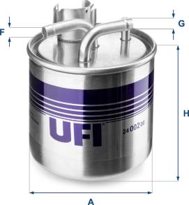 UFI 24.002.00 - Filtro carburante www.autoricambi360.it