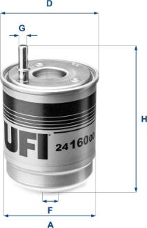 UFI 24.160.00 - Filtro carburante www.autoricambi360.it