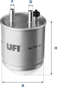 UFI 24.117.00 - Filtro carburante www.autoricambi360.it