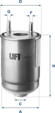 UFI 24.187.00 - Filtro carburante www.autoricambi360.it