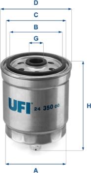 UFI 24.350.00 - Filtro carburante www.autoricambi360.it