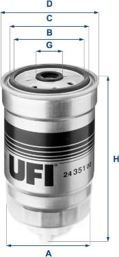 UFI 24.351.00 - Filtro carburante www.autoricambi360.it