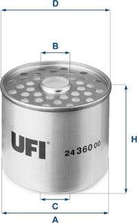 UFI 24.360.00 - Filtro carburante www.autoricambi360.it