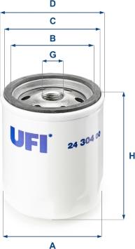 UFI 24.304.00 - Filtro carburante www.autoricambi360.it