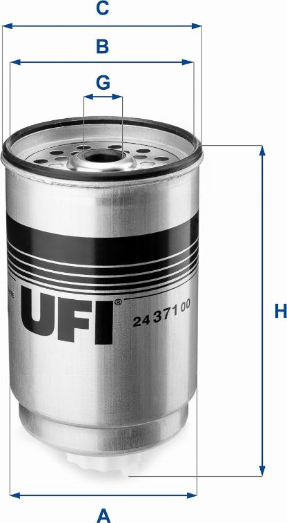 UFI 24.371.00 - Filtro carburante www.autoricambi360.it