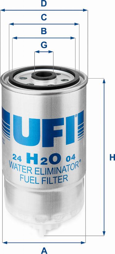 UFI 24.H2O.04 - Filtro carburante www.autoricambi360.it