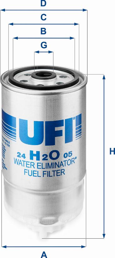 UFI 24.H2O.05 - Filtro carburante www.autoricambi360.it