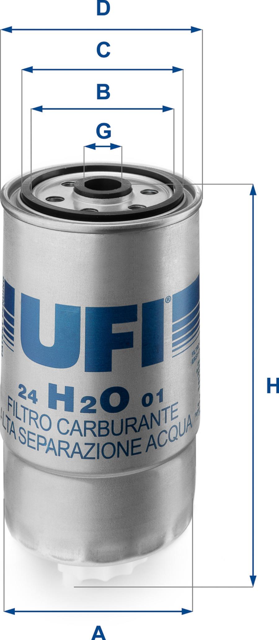 UFI 24.H2O.01 - Filtro carburante www.autoricambi360.it