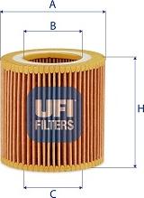 UFI 25.232.00 - Filtro olio www.autoricambi360.it