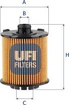 UFI 25.VCC.01 - Filtro olio www.autoricambi360.it