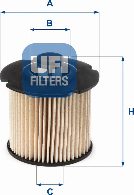 UFI 26.104.00 - Filtro carburante www.autoricambi360.it