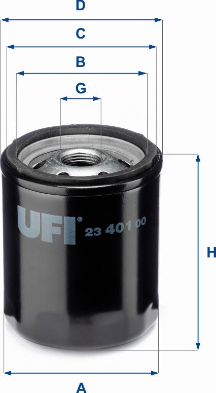 UFI 23.401.00 - Filtro olio www.autoricambi360.it