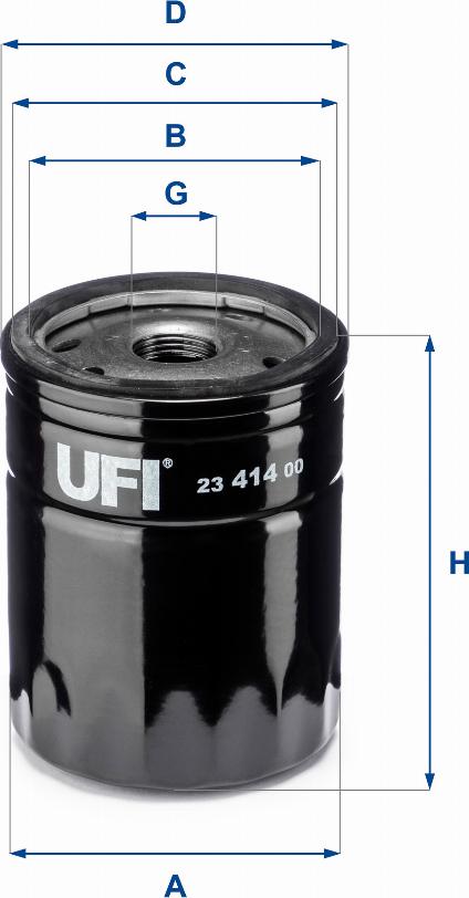 UFI 23.414.00 - Filtro olio www.autoricambi360.it