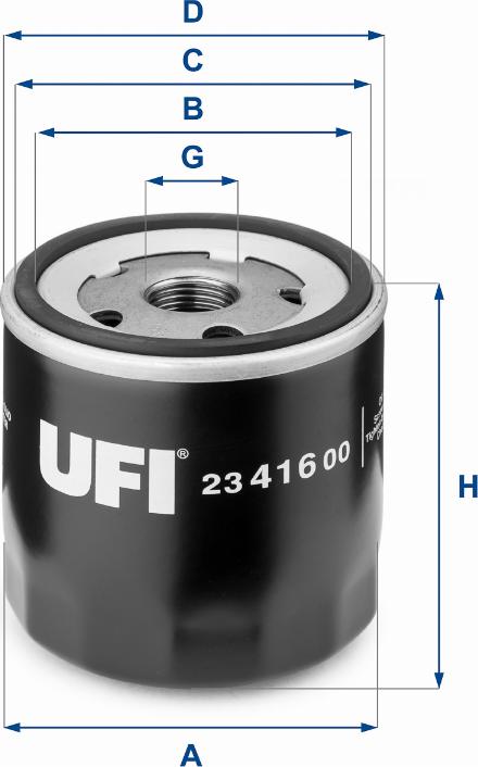 UFI 23.416.00 - Filtro olio www.autoricambi360.it