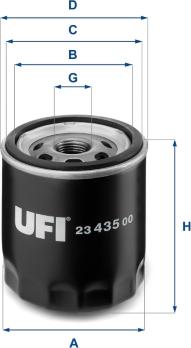 UFI 23.435.00 - Filtro olio www.autoricambi360.it
