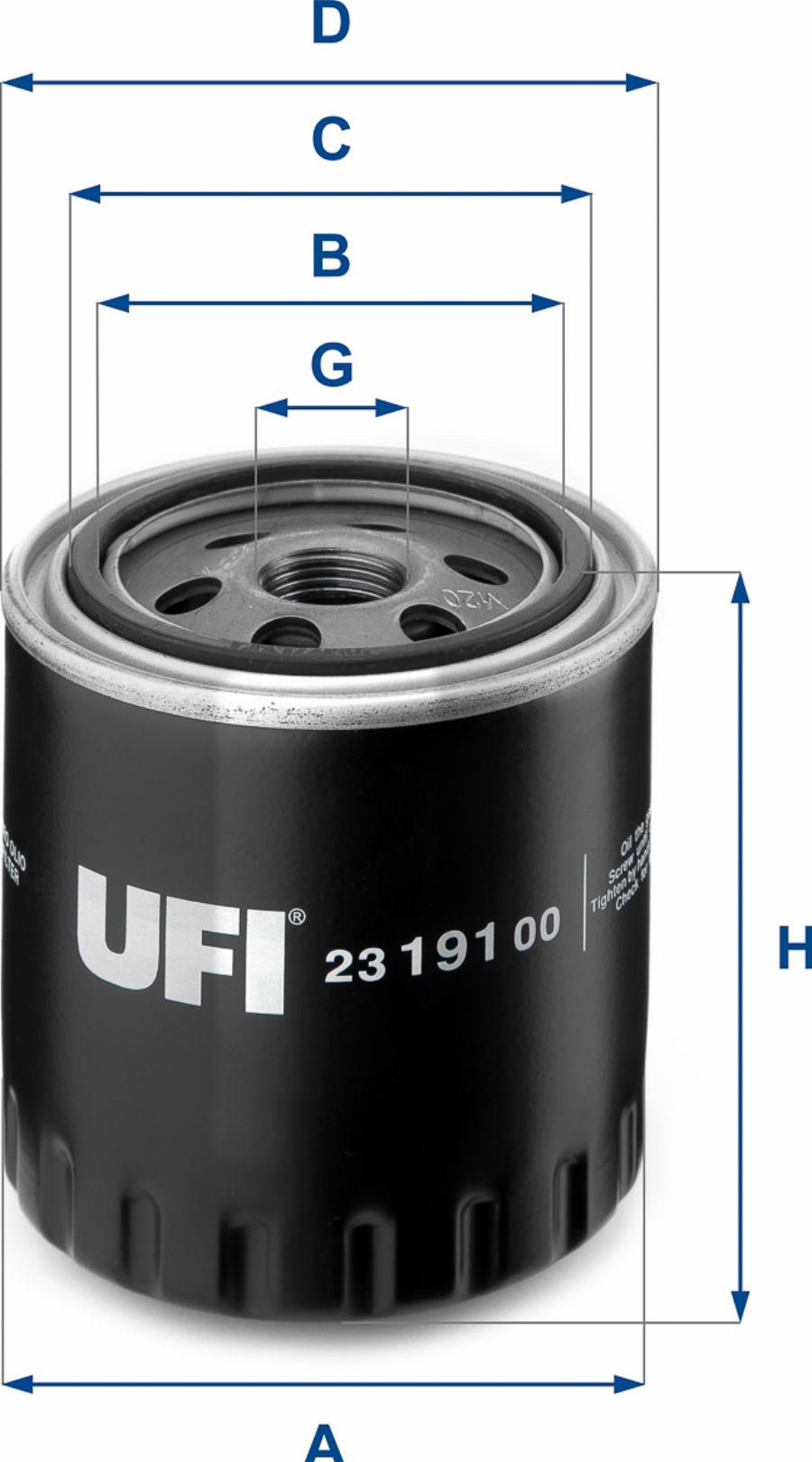 UFI 23.191.00 - Filtro olio www.autoricambi360.it