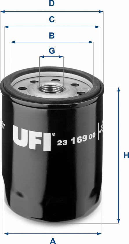 UFI 23.169.00 - Filtro olio www.autoricambi360.it