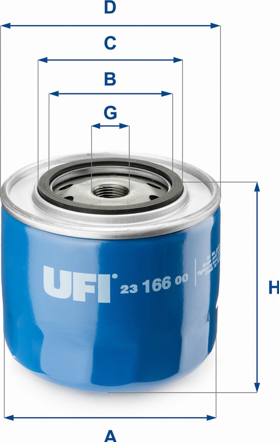 UFI 23.166.00 - Filtro olio www.autoricambi360.it
