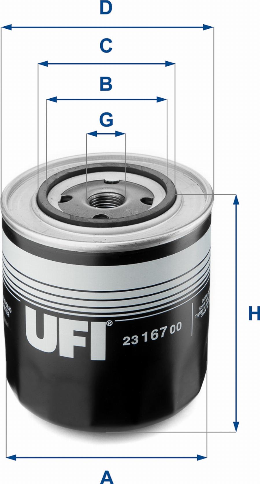 UFI 23.167.00 - Filtro olio www.autoricambi360.it