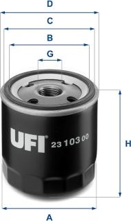 UFI 23.103.00 - Filtro olio www.autoricambi360.it