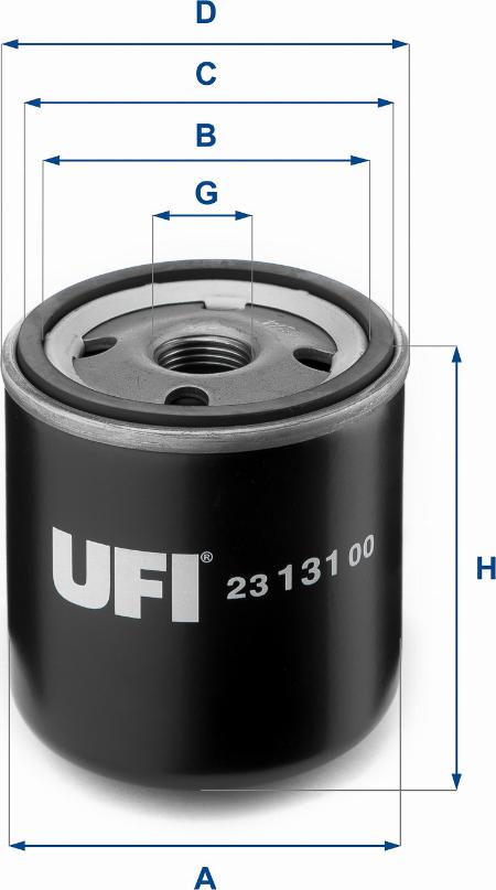 UFI 23.131.00 - Filtro olio www.autoricambi360.it