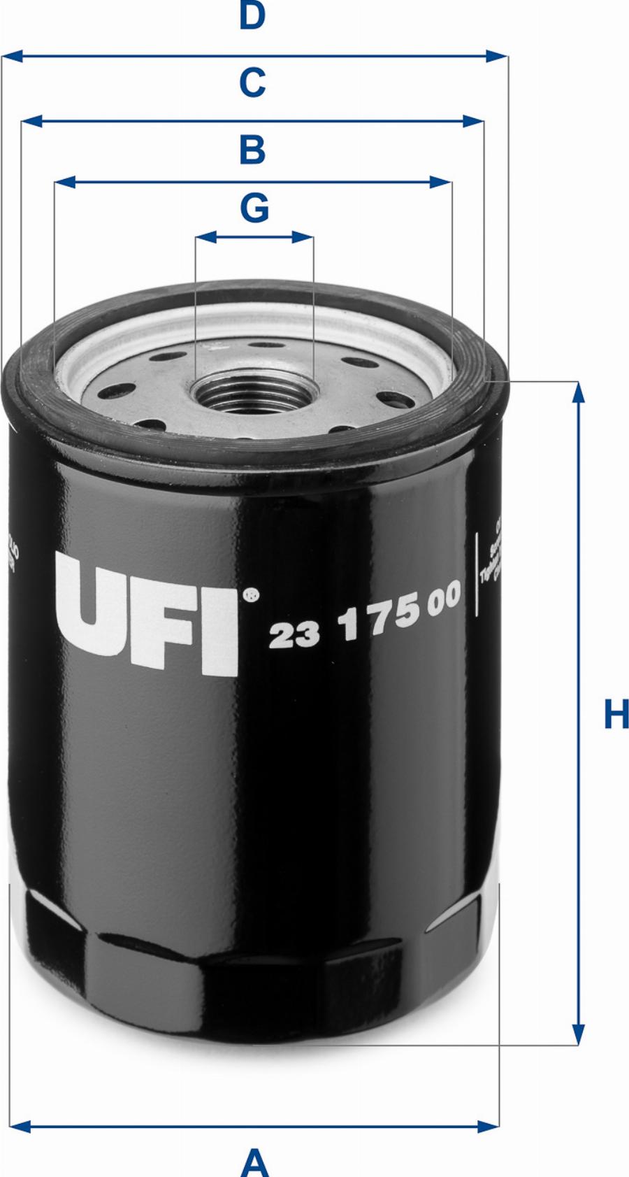 UFI 23.175.00 - Filtro olio www.autoricambi360.it