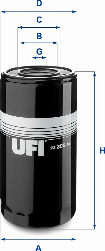 UFI 23.305.00 - Filtro olio www.autoricambi360.it