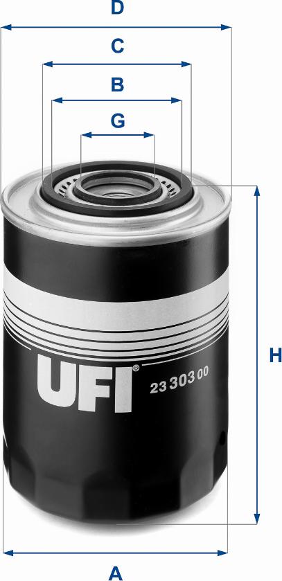 UFI 23.303.00 - Filtro olio www.autoricambi360.it