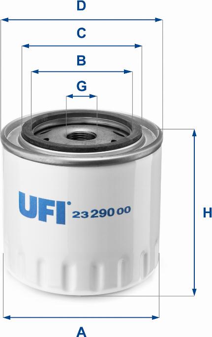 UFI 23.290.00 - Filtro olio www.autoricambi360.it