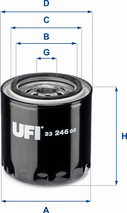 UFI 23.246.00 - Filtro olio www.autoricambi360.it