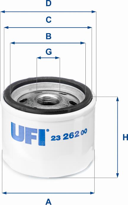 UFI 23.262.00 - Filtro olio www.autoricambi360.it