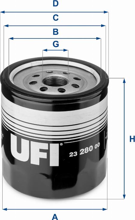 UFI 23.280.00 - Filtro olio www.autoricambi360.it