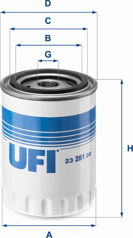 UFI 23.281.00 - Filtro olio www.autoricambi360.it